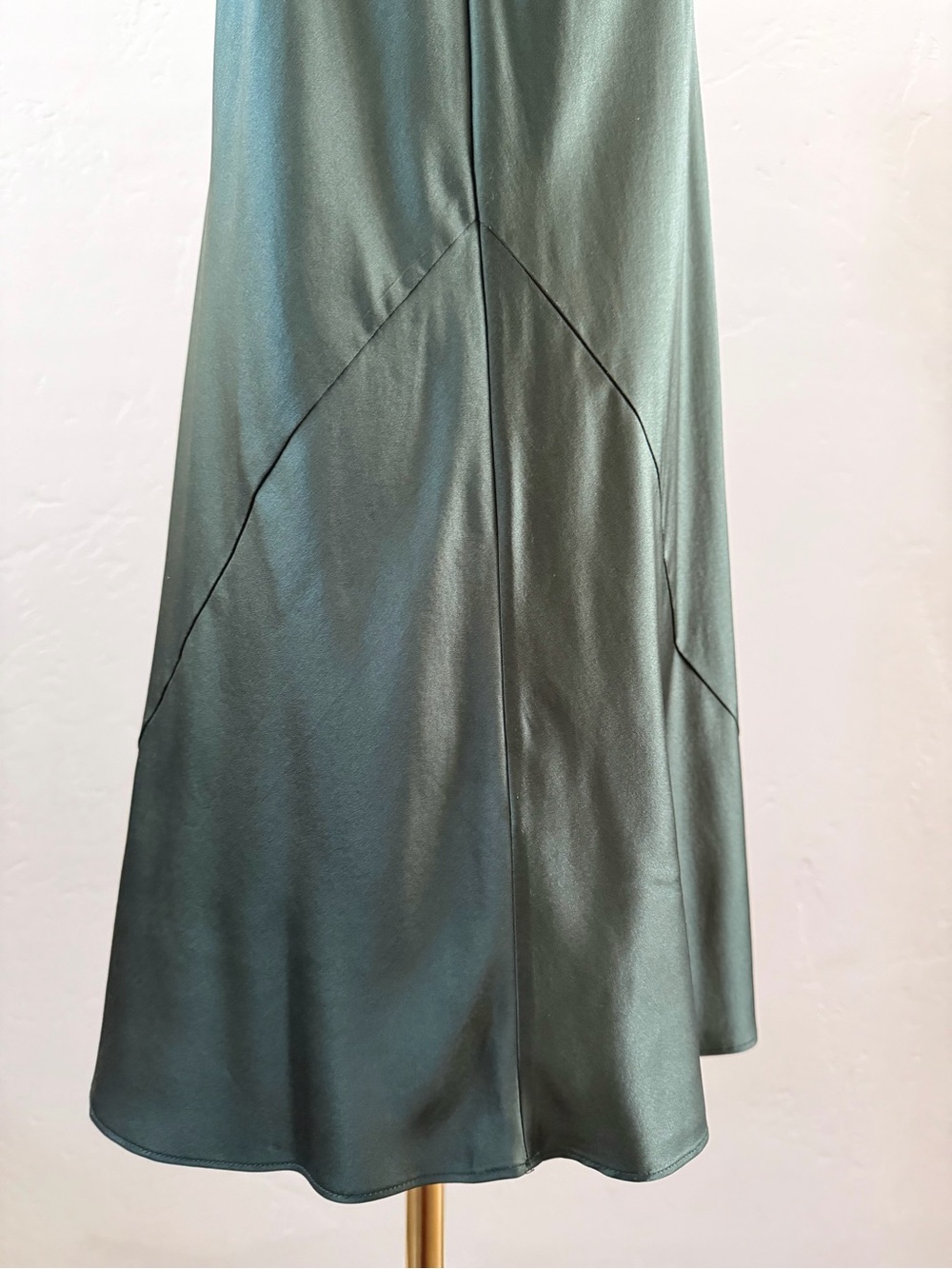 Quince Washable Silk Bias Cut Midi Dress Forest Green XS - Picture 7 of 15